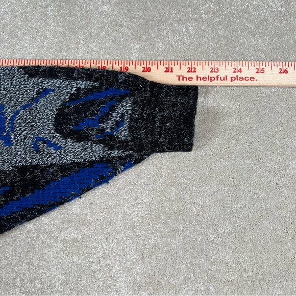 Vintage Sweater Men's 80/90s Crew Neck Made in USA Geometric Patterned Medium - Picture 7 of 10